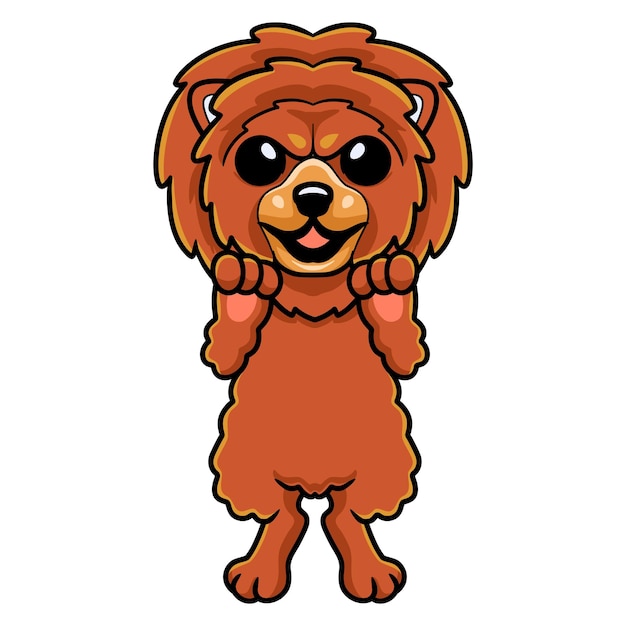 Cute little lion dog cartoon