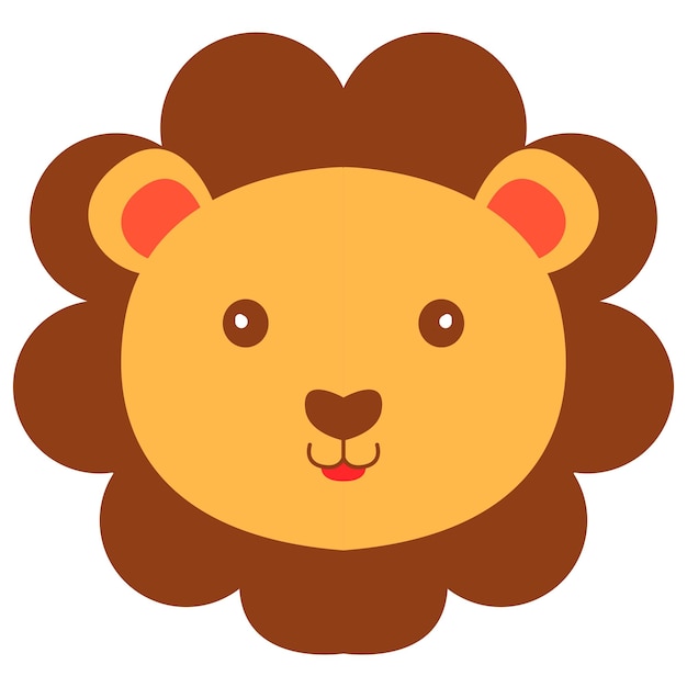 Cute little lion face illustration