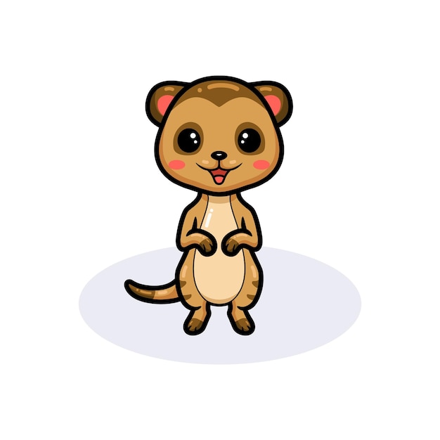 Cute little meerkat cartoon standing