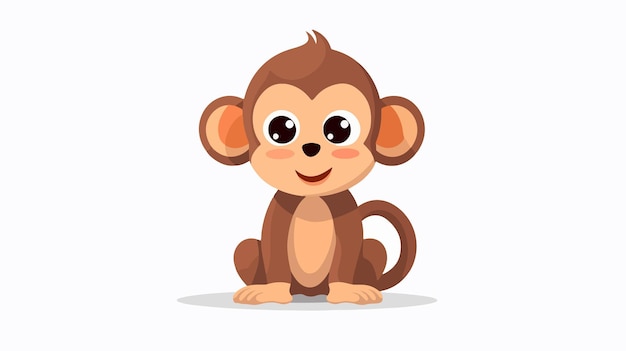 Vector cute little monkey icon