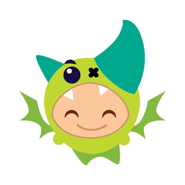 cute little monster character flat design vector