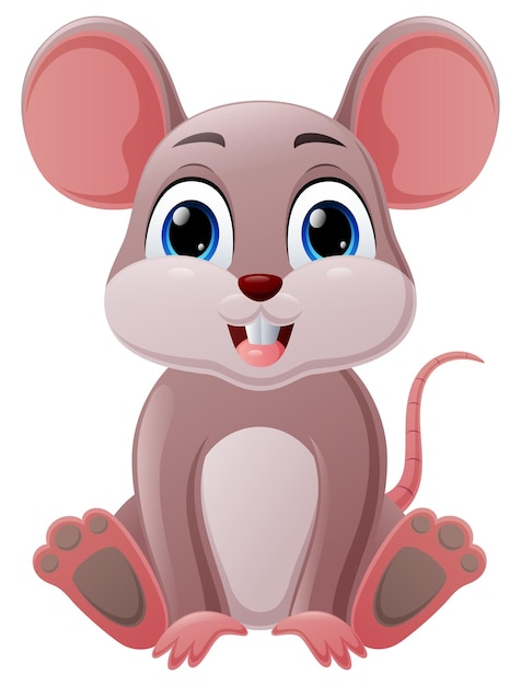 Cute little mouse cartoon sitting