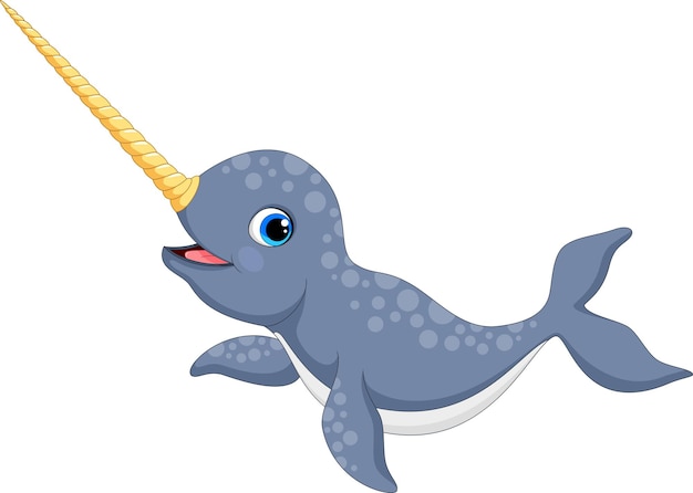 Cute little narwhal cartoon