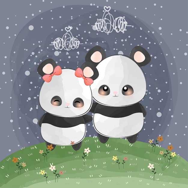 cute little pandas love