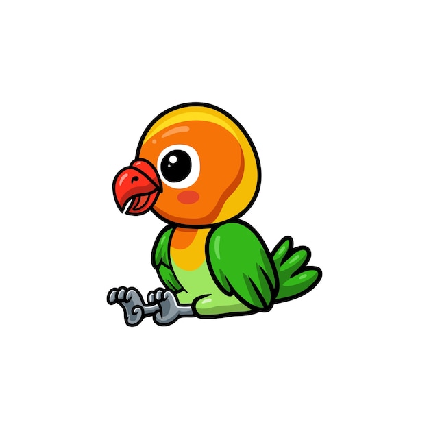 Cute little parrot cartoon sitting