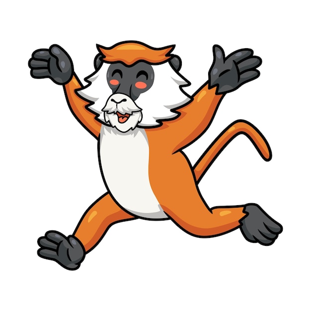 Cute little patas monkey cartoon running