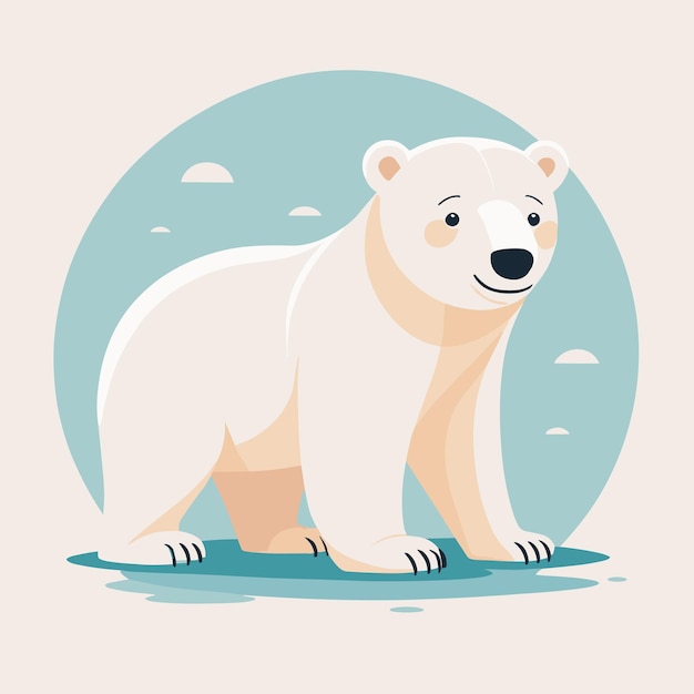 Cute little polar bear cartoon illustration vector design