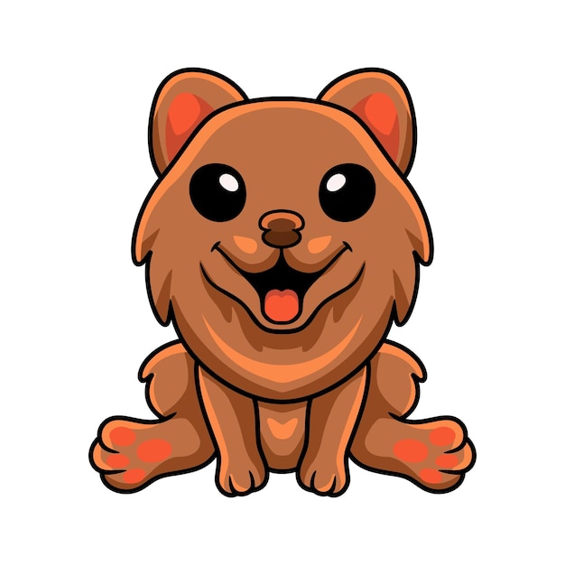 Cute little pomeranian dog cartoon