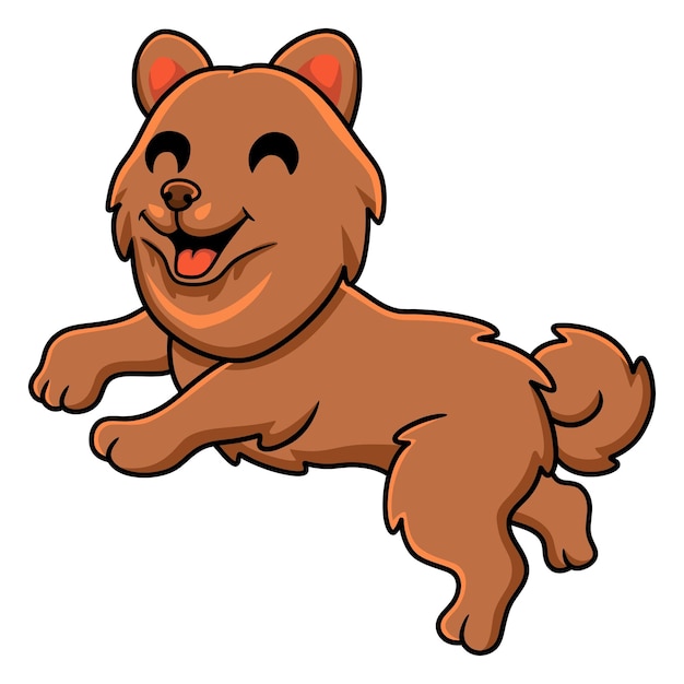 Cute little pomeranian dog cartoon