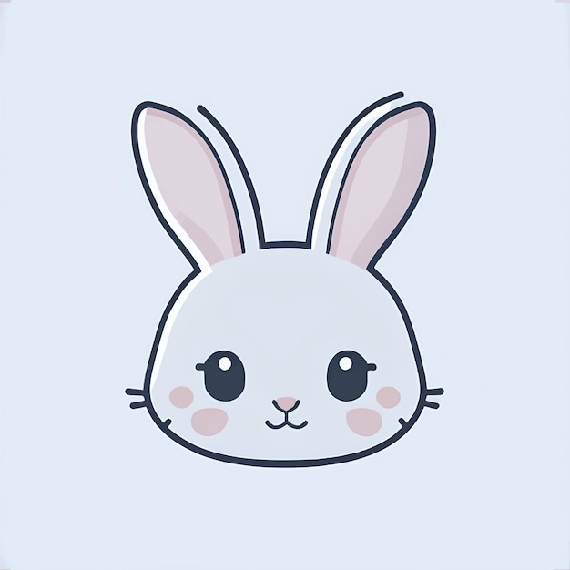 Cute little rabbit head character kawaii style Cartoon tender animal icon design Vector