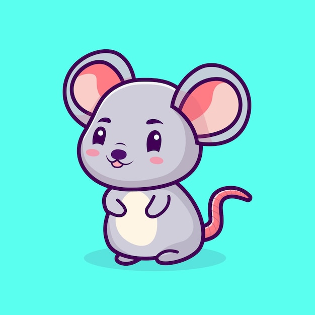 Cute little Rat cartoon vector illustration for comic and kids book illustration Adorable mouse