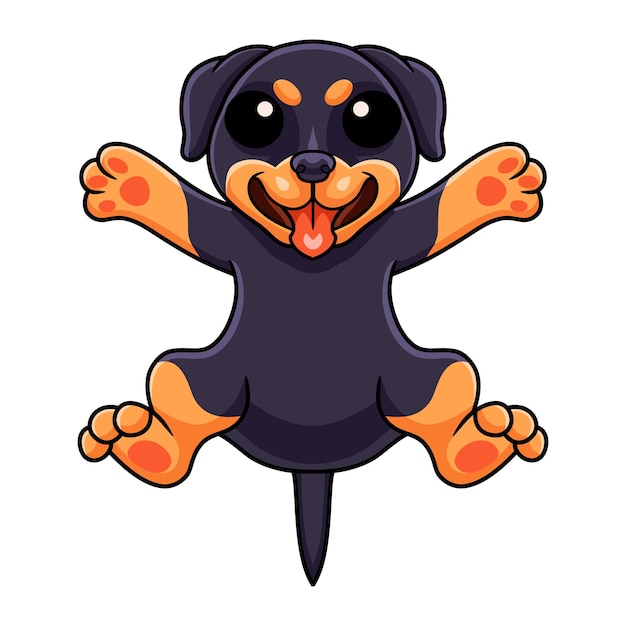 Cute little rottweiler dog cartoon