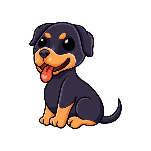 Cute little rottweiler dog cartoon