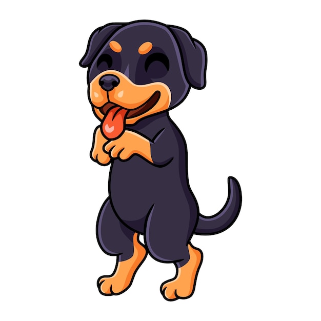 Cute little rottweiler dog cartoon