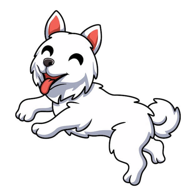 Cute little samoyed dog cartoon