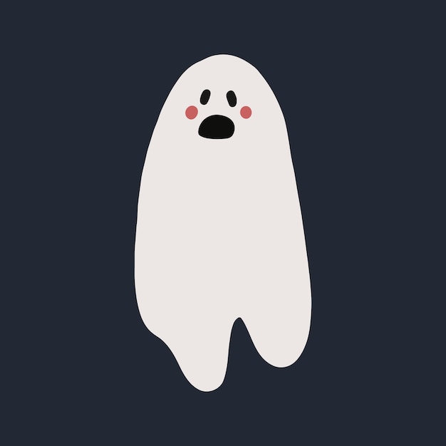 cute little scared ghost vector illustration - isolated object