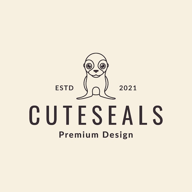 Cute little seal logo design vector graphic symbol icon sign illustration creative idea