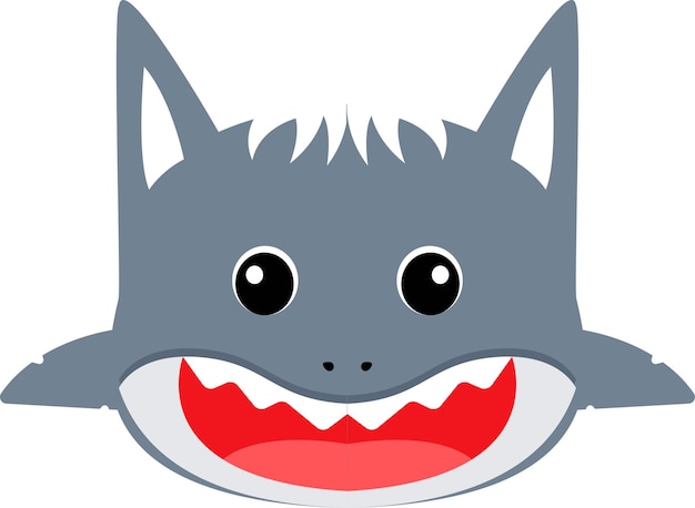 Cute little shark cat face illustration