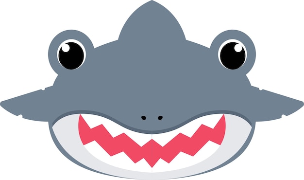 Cute little shark face illustration