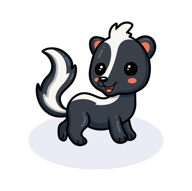 Vector cute little skunk cartoon posing