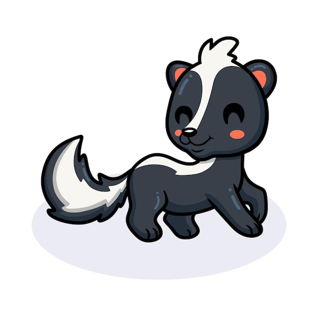 Vector cute little skunk cartoon posing