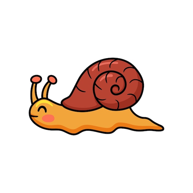 Cute little snail cartoon character