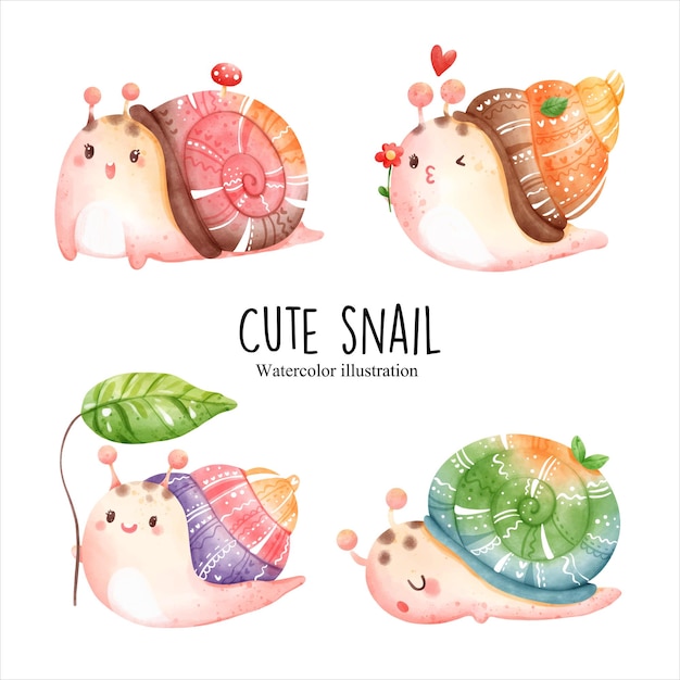 Cute little snail vector illustration