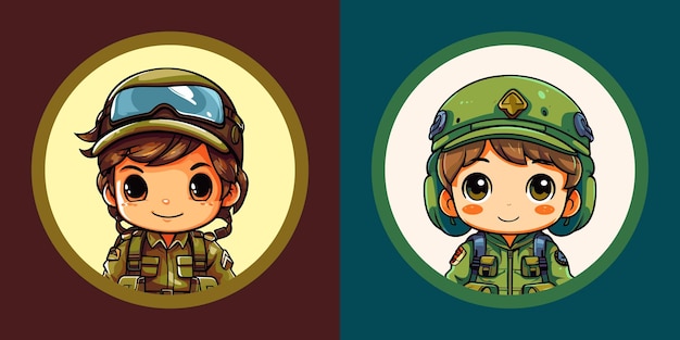 Cute Little Soldier Boy Character Avatar Art