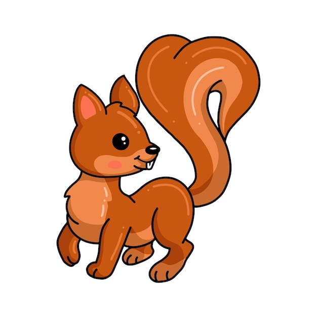 Cute little squirrel cartoon posing