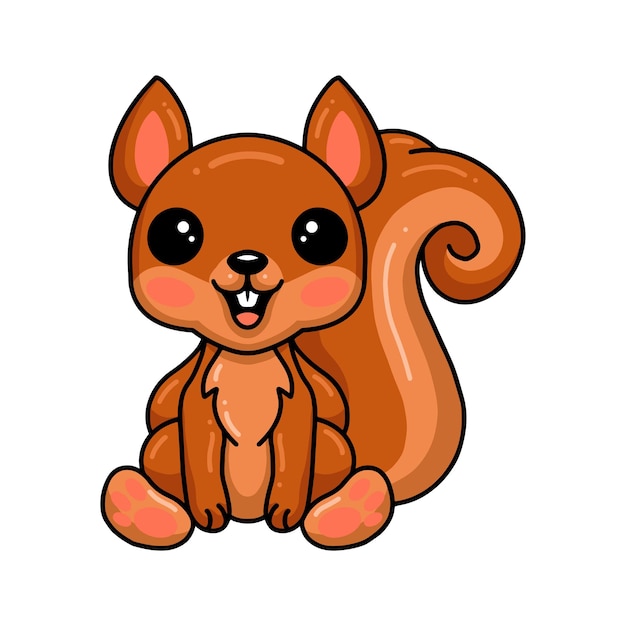 Cute little squirrel cartoon sitting