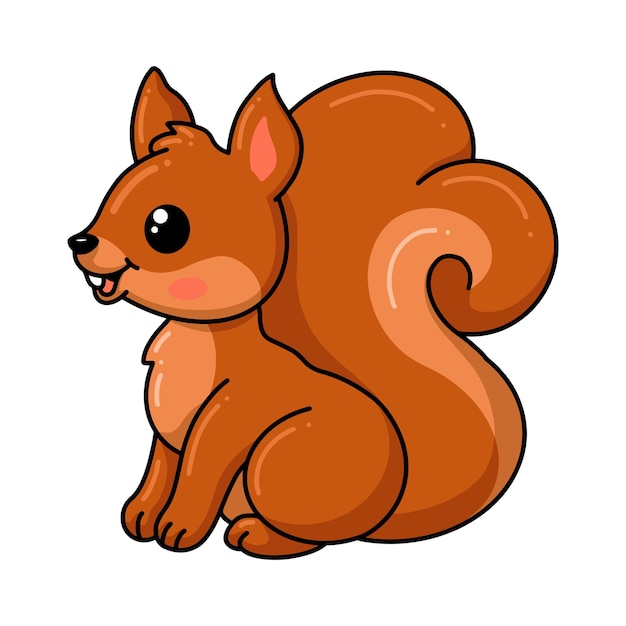 Cute little squirrel cartoon sitting