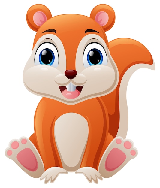 Cute little squirrel cartoon sitting