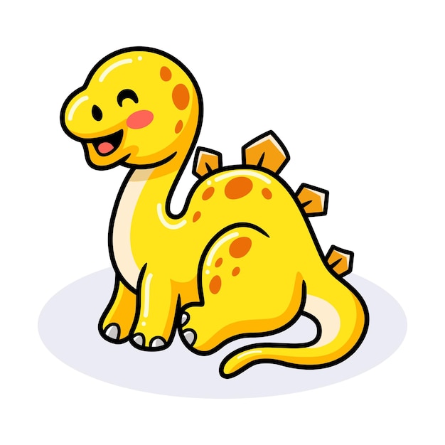 Cute little stegosaurus dinosaur cartoon