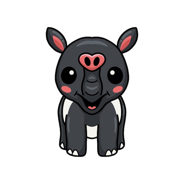 Cute little tapir cartoon character