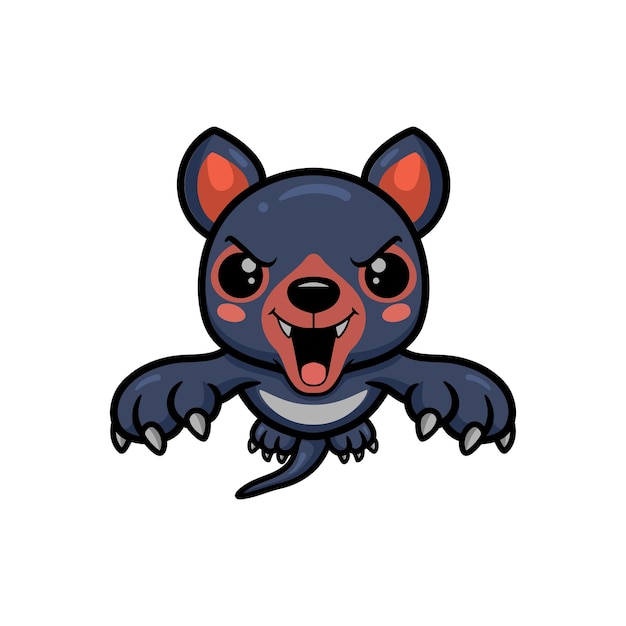 Cute little tasmanian devil cartoon leaping