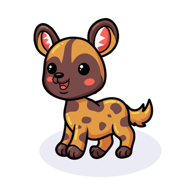 Vector cute little wild dog cartoon