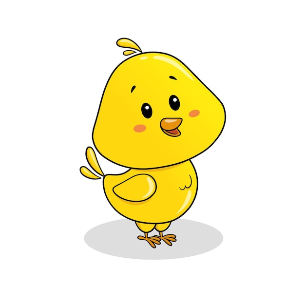 A cute little yellow chick character Cartoon chicken The canary Design for children Vector chick