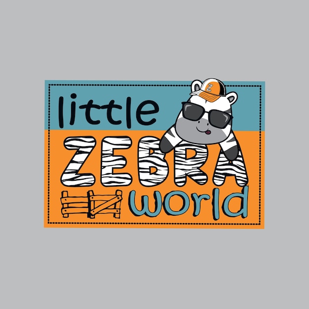 cute little zebra cartoon vector illustration