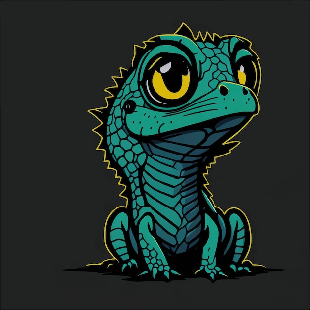 Cute lizard cartoon vector design