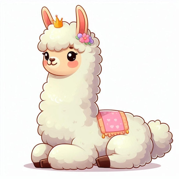 Cute Llama Vector Cartoon illustration