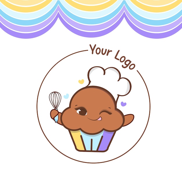 Vector cute logo cupcake vector