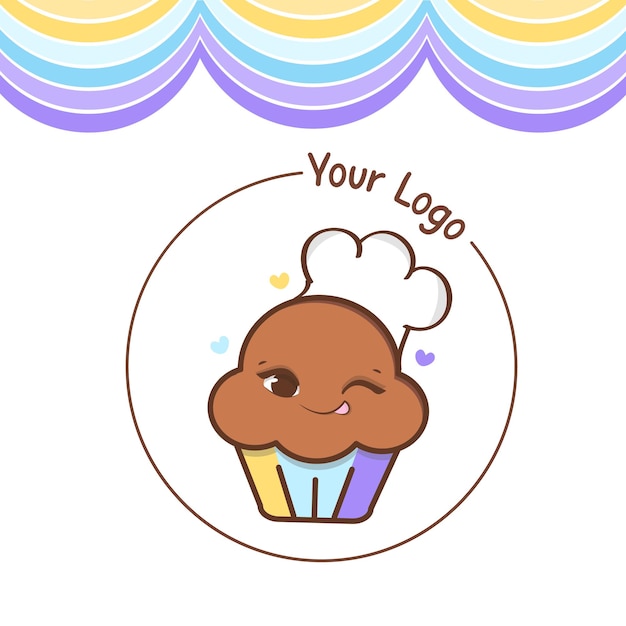 Vector cute logo cupcake vector