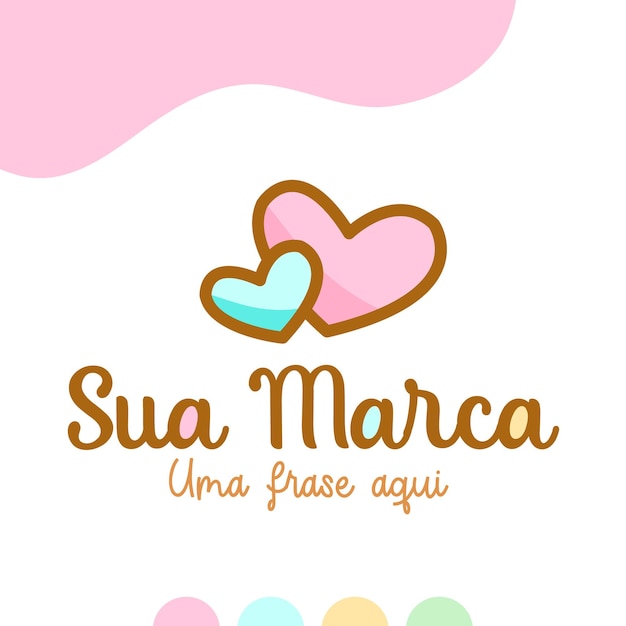 Cute logo design Illustration heart Vector