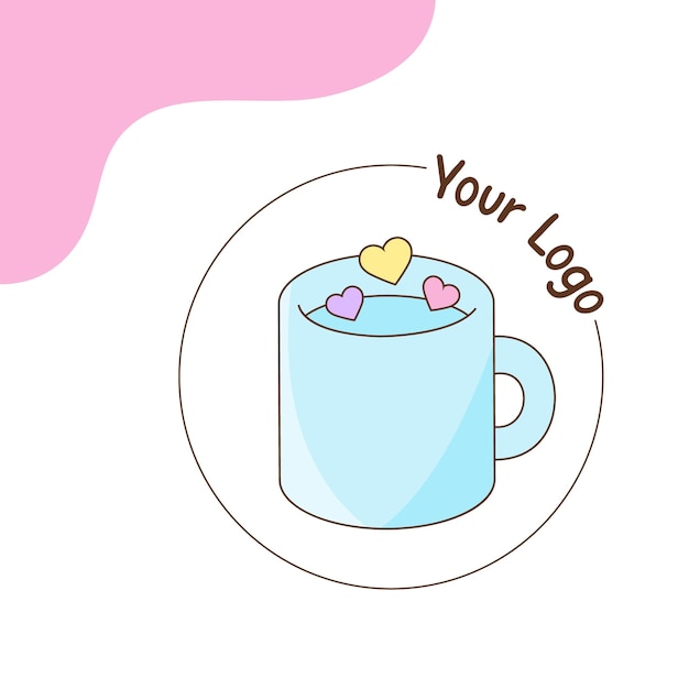 Cute logo design mug Vector