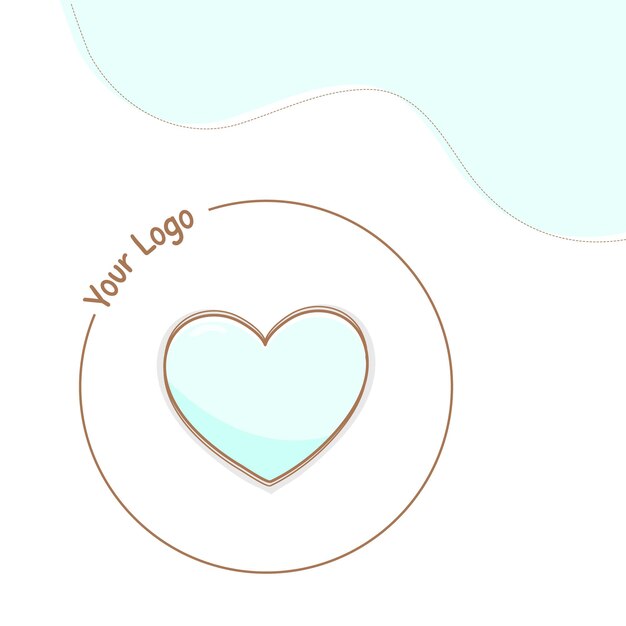 Vector cute logo heart vector