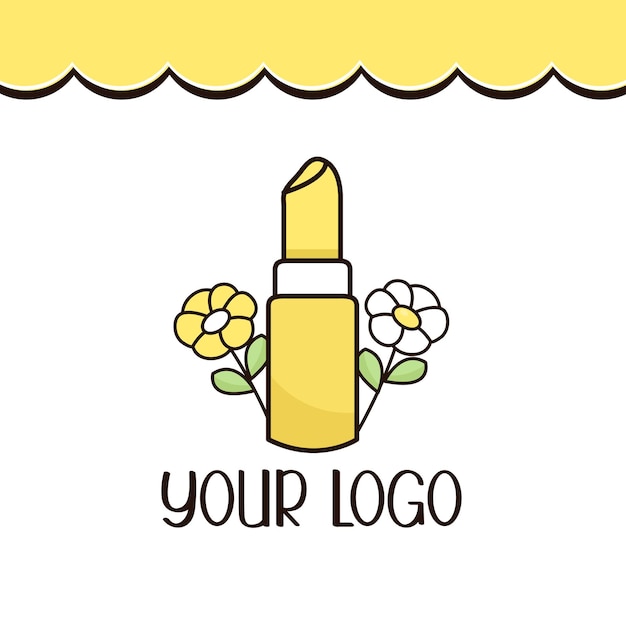 Cute logo lipstick Vector