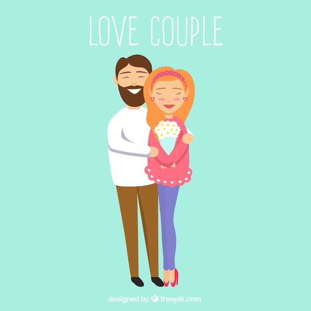 Cute love coruple illustration