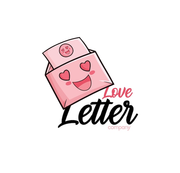 Cute love letter company logo template