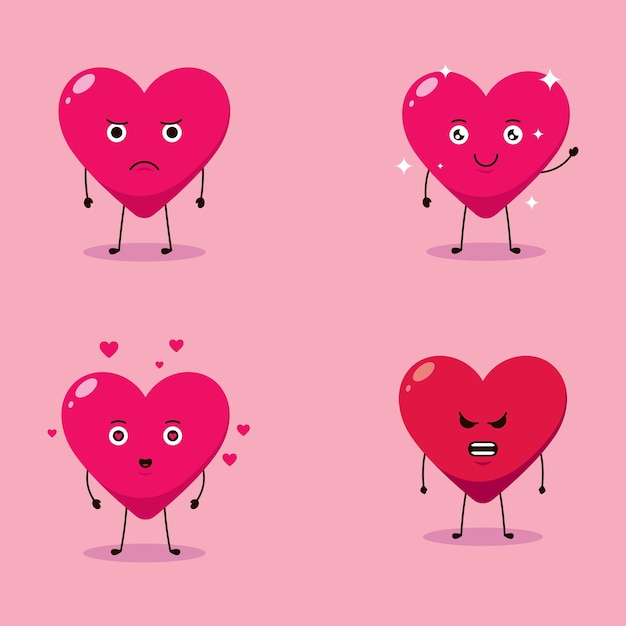 Cute Love Vector cartoon character illustration simple flat design style