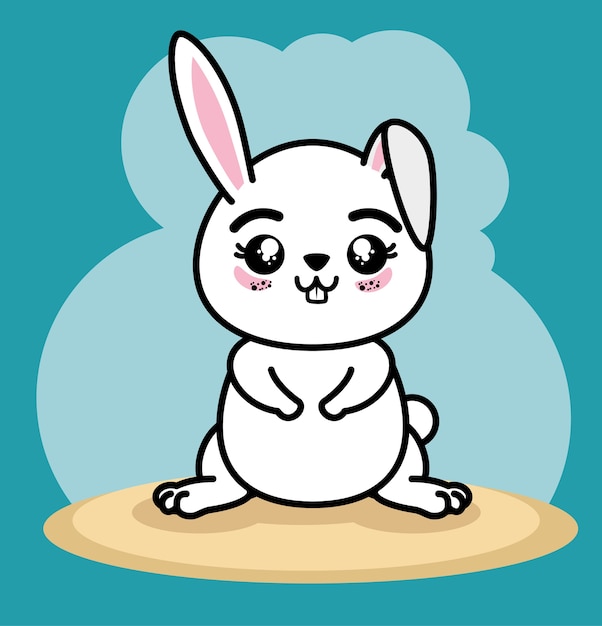 Cute and lovely bunny animal cartoon